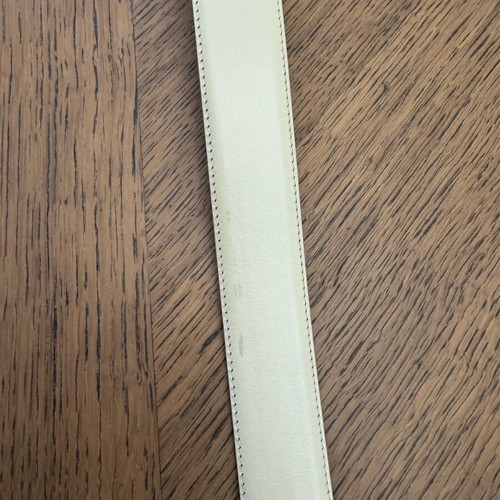 Leather belt used white with gold buckle Genny