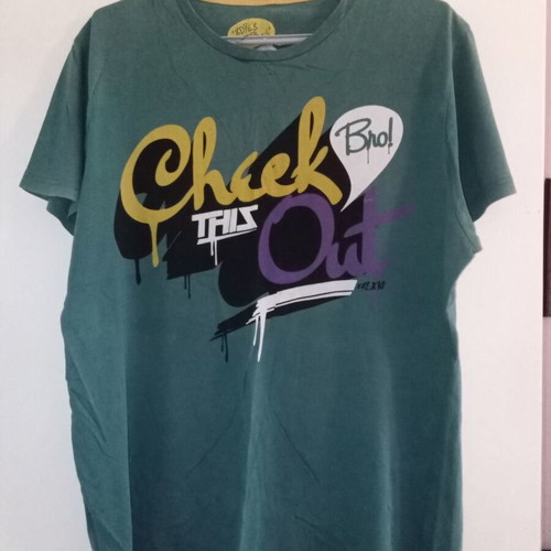 T shirt Pull & Bear used, XL, green with XDYE skate/hiphop print