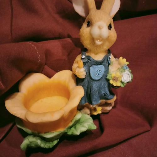 Ceramic decorative rabbits like new, candle holder for tealight