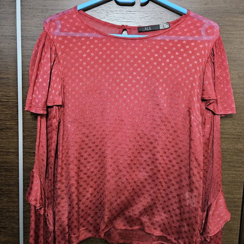 A.L.E. women's long-sleeve blouse red like new, size large
