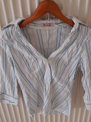 Άσπρο μπλε ριγέ πουκάμισο μέγεθος S/M