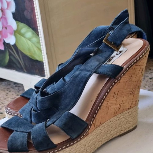 Dune suede platform sandals used, size 41, blue