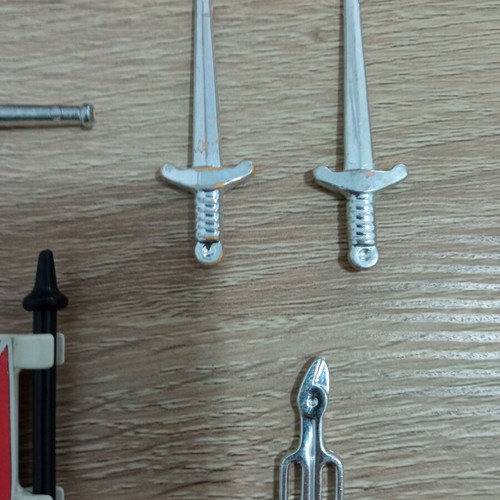 Vintage Playmobil used, nickel swords, trumpets, medieval