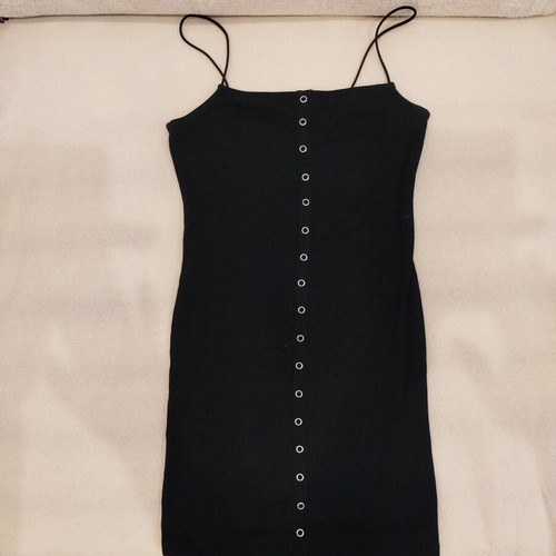 Black Bershka dress with buttons, like new, size S