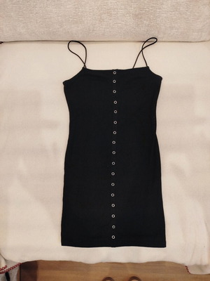 Black Bershka dress with buttons, like new, size S