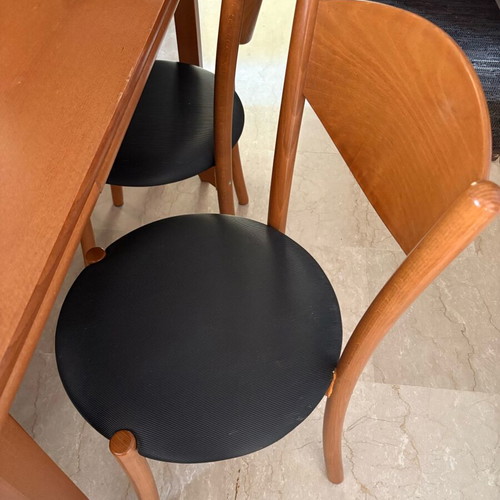 Handmade extendable dining table with 6 chairs