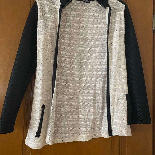 Jacket black beige with golden sequins used, size S