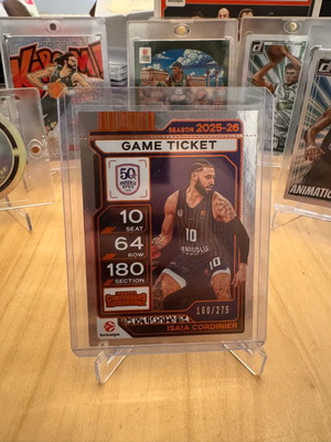 Isaia Cordinier Game Ticket Orange 160/275 Panini Contenders EuroLeague 2025-26