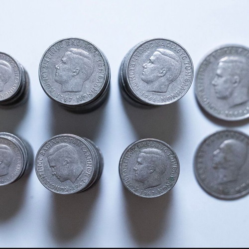 King Konstantinos Coins like new, set of 163 from Greece