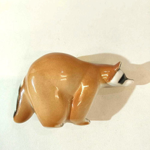 Lomonosov handmade decorative raccoon figurine like new porcelain