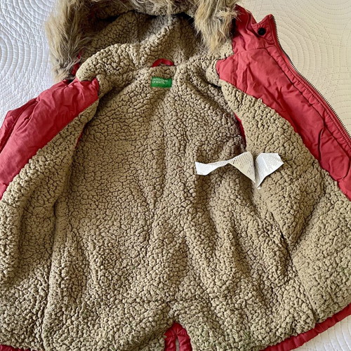 Benetton parka jacket for boys, red, size 92 cm, age 2 years