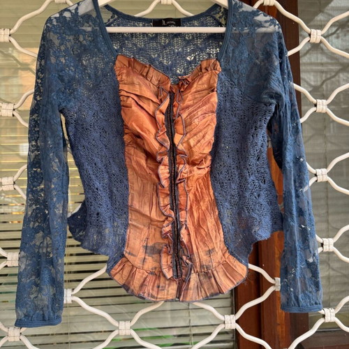 JL Design Y2K top used, blue with corset front