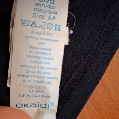 Okaidi children's turtleneck shirt used, blue, cotton, size 5-6 years