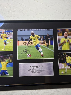 Αφίσα Neymar Jr Brazil με πολλαπλές φωτογραφίες και υπογραφή, καινούργιο