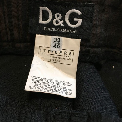 Dolce & Gabbana vintage straight trousers for women, size 32/46, black/grey