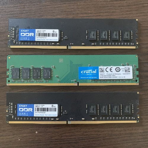 Ram 3 sticks 8GB 2666MHz used