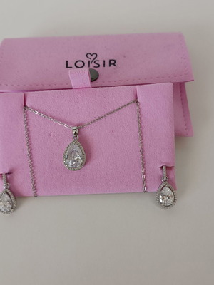 Loisir silver necklace and earrings set new