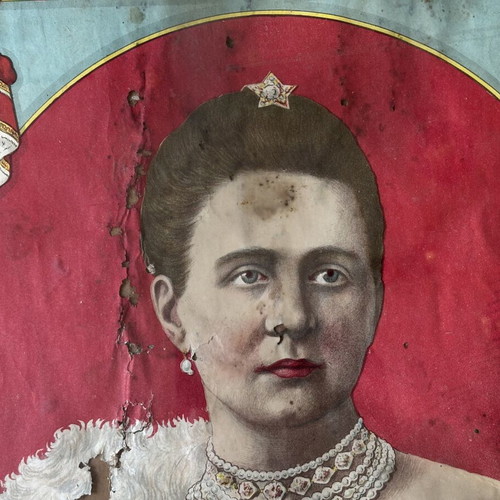 Historical 1912 Chromolithograph of King George I and Queen Olga used
