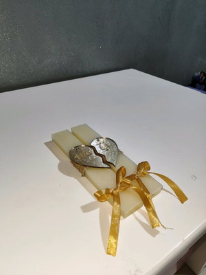 Set of candles for couples like new with plexiglass