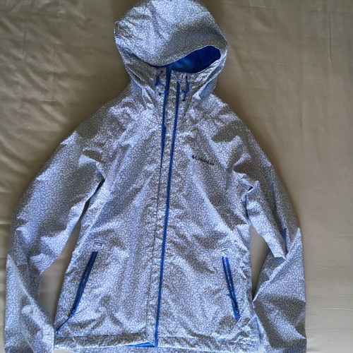 Columbia windbreaker like new, white and blue