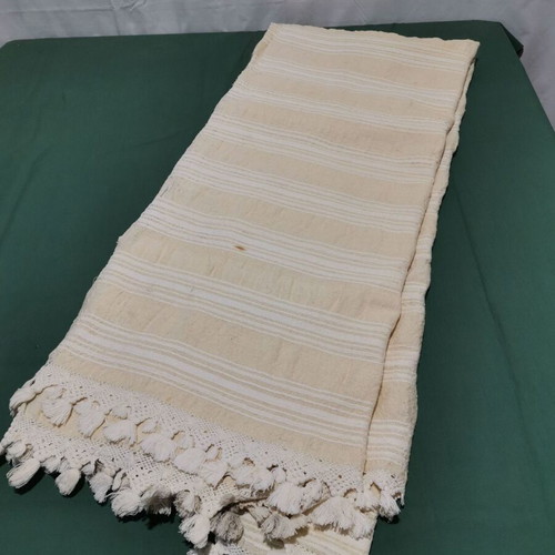 Wool woven bed sheet used, from 1920 era
