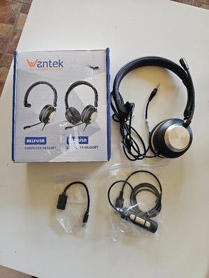 Wantek 881FUSB ενσύρματα ακουστικά με μικρόφωνο, ακύρωση θορύβου, 3-σε-1 σύνδεση