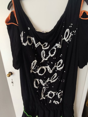 Mat Fashion dress L plus size like new, black multicolor with lace