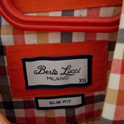 Berto Lucci checked shirt XXL slim fit like new, multicolor