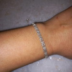 Silver bracelet used with meander pattern, length 18cm