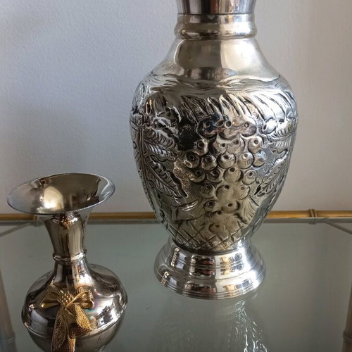 Large silver-plated vase 30cm height like new, small vase gift