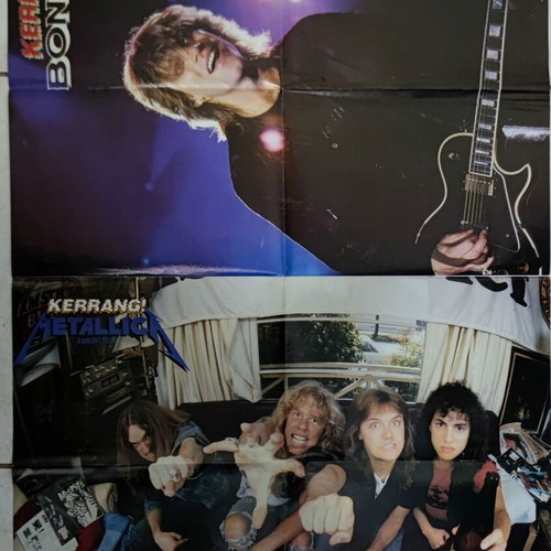 Pear Jam Bon Jovi Metallica double-sided poster used from Kerrang magazine