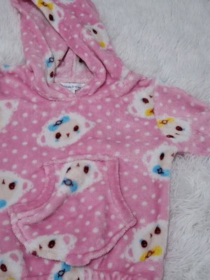 Fleece pajamas used for girl pink with hood