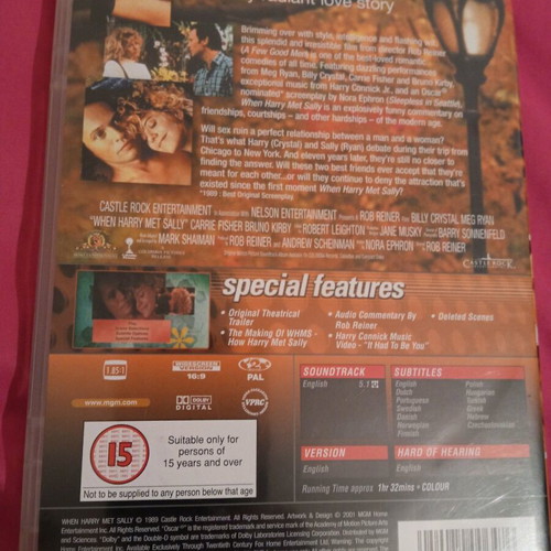When Harry Met Sally DVD like new, romance with Greek subtitles