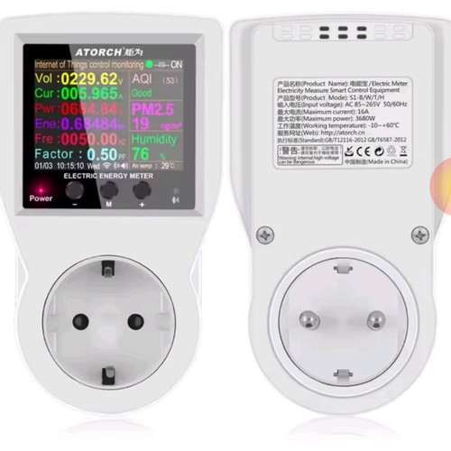 Tuya smart wifi socket like new with clear display and statistics
