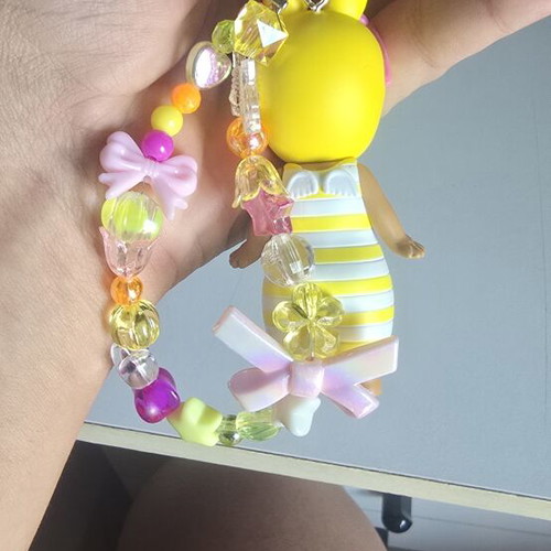 Sonny Angel Summer Vacation Rabbit figure with handmade keychain