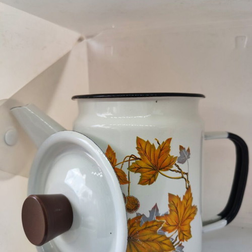 Vintage Soviet Enamel Coffee Pot Teapot like new, authentic 1970