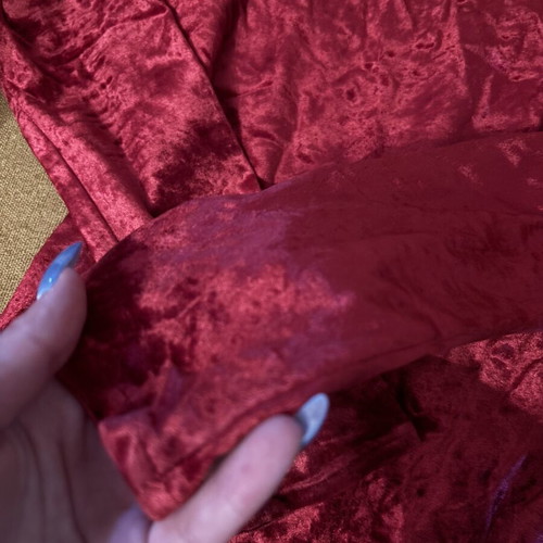 Red velvet bodysuit like new, deep neckline, sizes S/XS