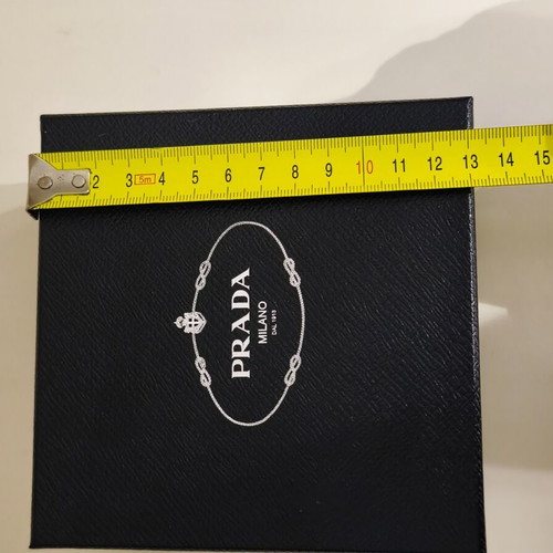 Prada luxury box with hard case and gold stamping, new