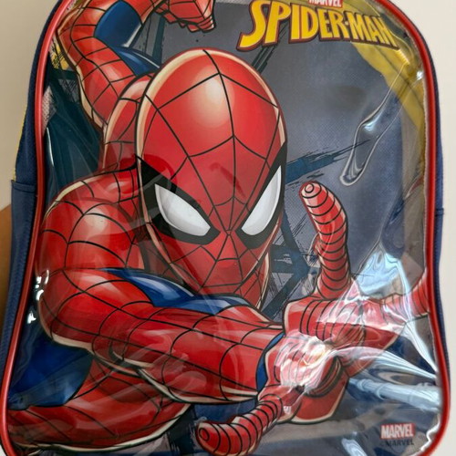 Spiderman kids backpack new, transparent blue