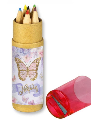 Butterfly Colored Pencils new, set of 10 with name