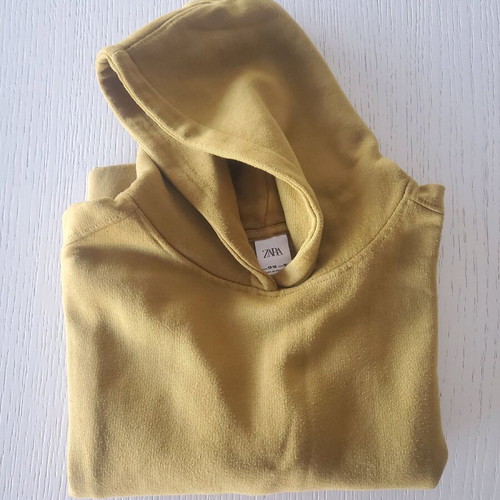 Zara mustard hoodie sweatshirt used