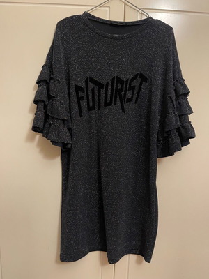 Zara glitter knit dress with ruffle sleeves used