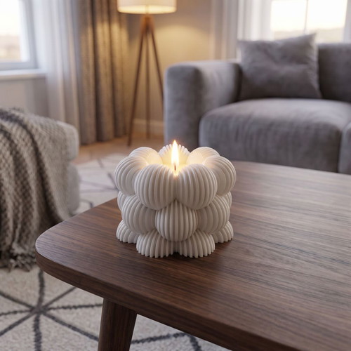 Decorative Soy Tealight Candle with 6 Aromatic Baby Powder and White Musk