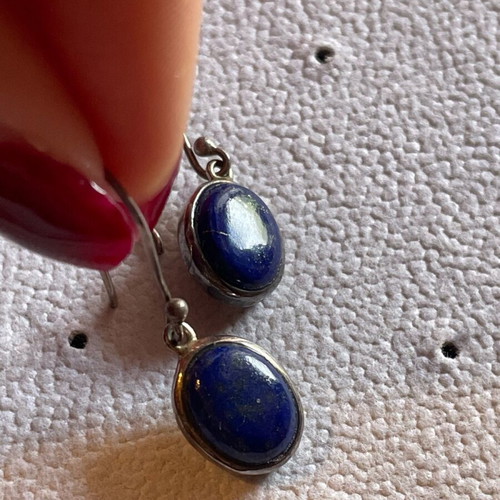 Handmade silver earrings Lapis lazuli like new