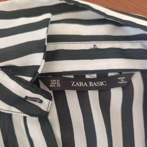 Zara striped shirt used, size XL, black and white