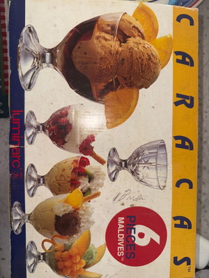 Retro Caracas Maldives ice cream serving set, 6 pieces, new