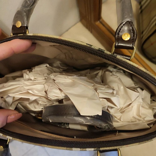 Women's handbag Italian design new, beige and brown
