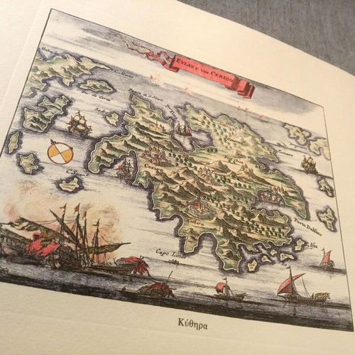 Two collectible hand-colored engravings of Karpathos and Kythera like new