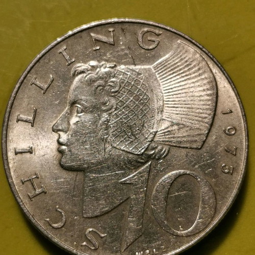 Coin Austria 10 Schilling 1973 used, silver