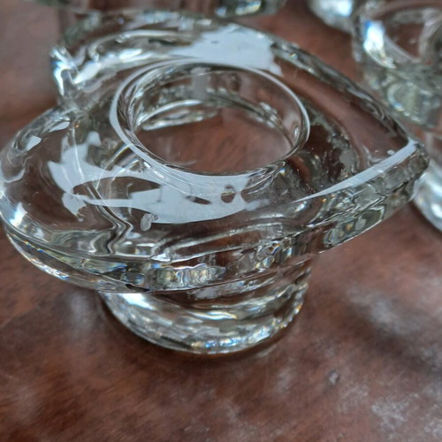 Crystal candlesticks like new, set of 4 heart-shaped